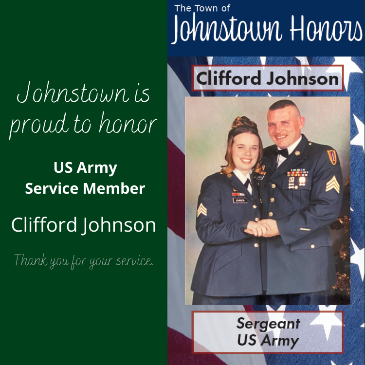 The Town of Johnstown honors Army Service Member Clifford Johnson