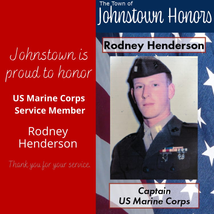 The Town of Johnstown honors Marine Corps Veteran Rodney Henderson