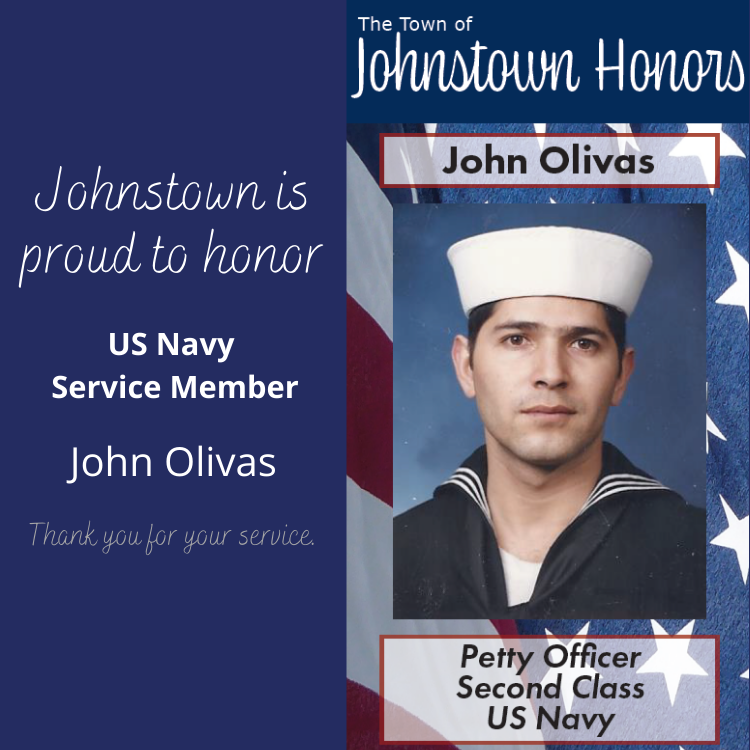 The Town of Johnstown honors Navy Service Member John Olivas