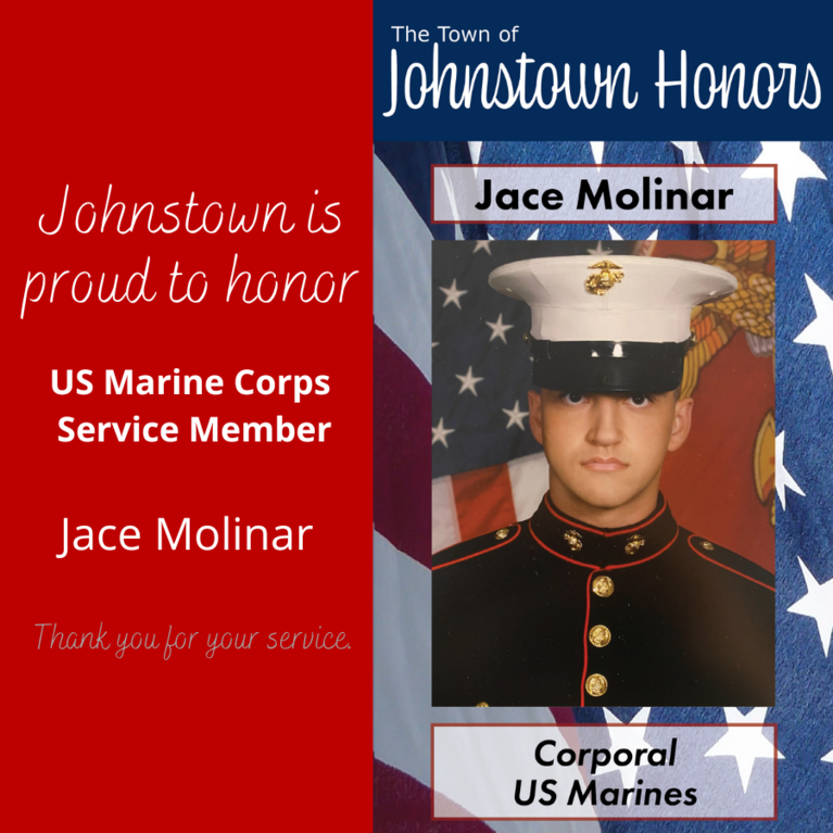 The Town of Johnstown honors Marine Corps Service Member Jace Molinar