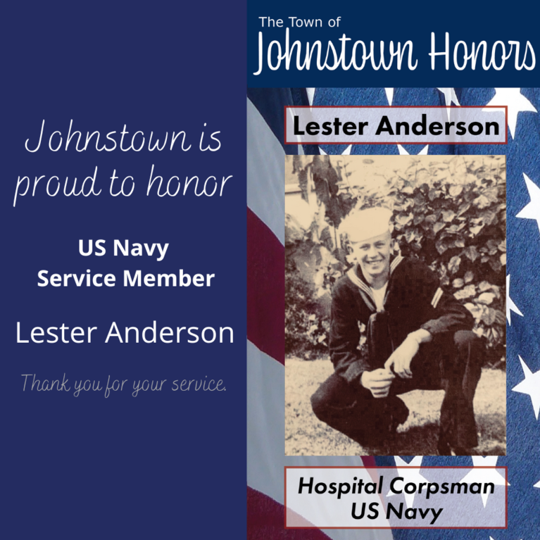 The Town of Johnstown honors Navy Service Member Lester Anderson