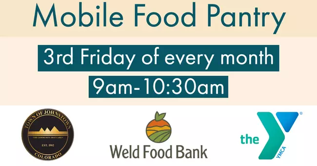 Decorative graphic for mobile food pantry in johnstown. same text as typed prior. 