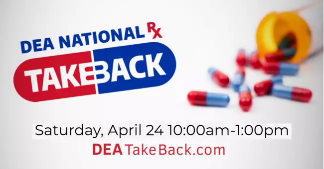 Image for DEA National Drug Take Back Day information in text above