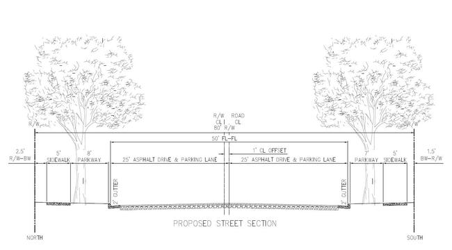 Proposed Street Section image. Details in text