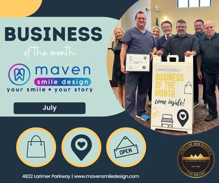 The Town of Johnstown's Business of the Month honoree for July 2023, Maven Smile Design. 