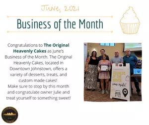 Johnstown's Business of the Month honoree for June 2021, The Original Heavenly Cakes. 