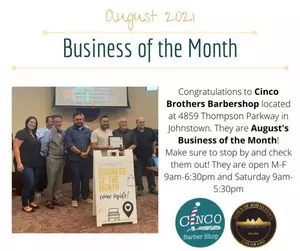 Johnstown's Business of the Month honoree for August 2021, Cinco Brothers Barbershop.