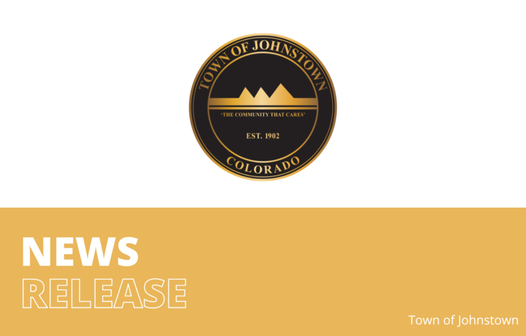 Decorative Image with Town of Johnstown town seal and words "News Release"
