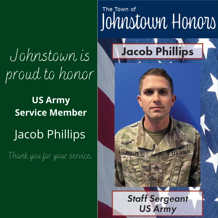 The Town of Johnstown honors Army Service Member Jacob Phillips