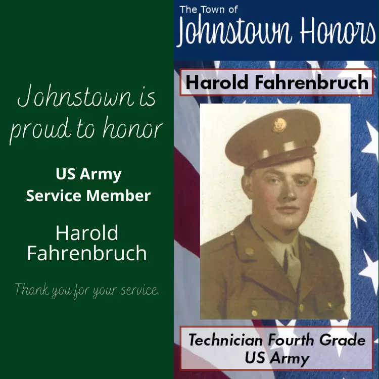 The Town of Johnstown honors Army Veteran Harold Fahrenbruch