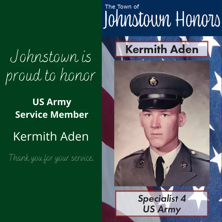 The Town of Johnstown honors Army Veteran Kermith Aden