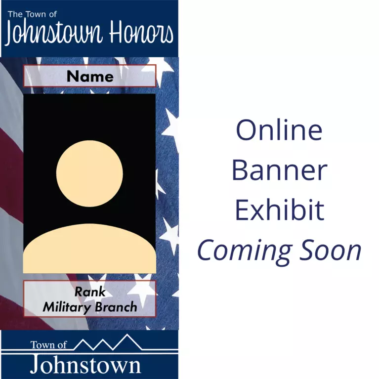 template image of the Johnstown Honors light pole banner including language that says "Online Banner Exhibit coming soon"