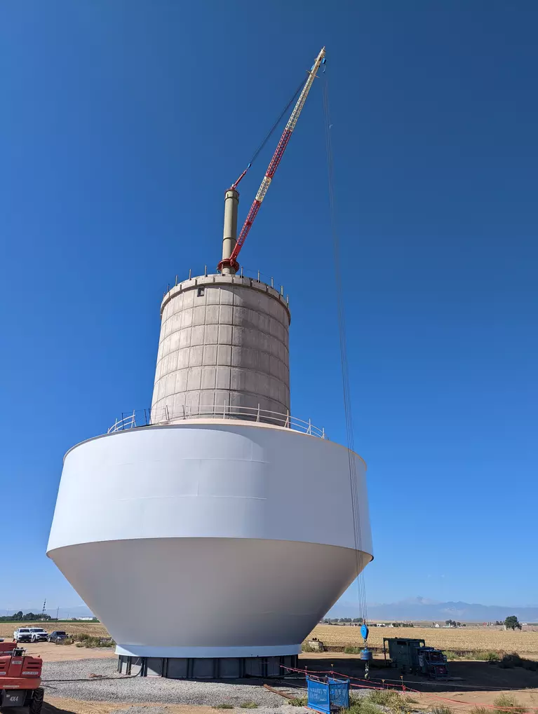 Progress on construction and installation of the South Water Tank, as of March 2022