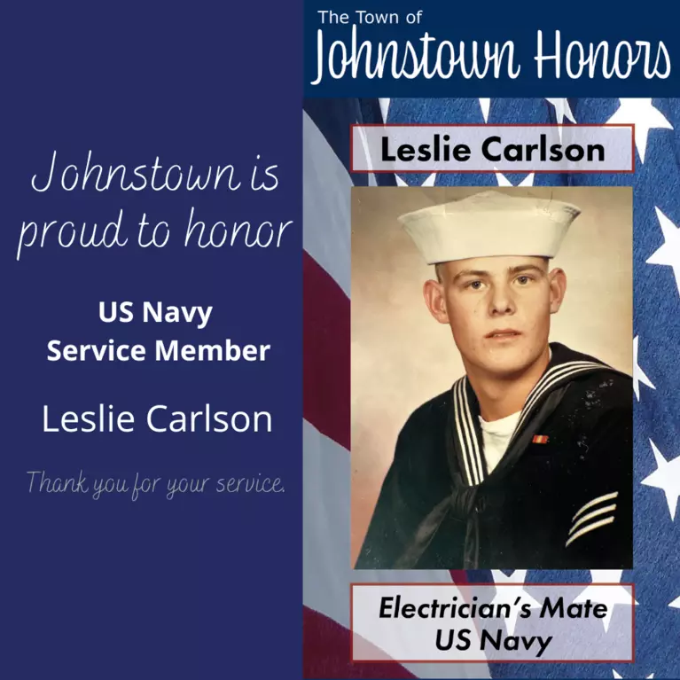 The Town of Johnstown honors Navy Service Member Leslie Carlson