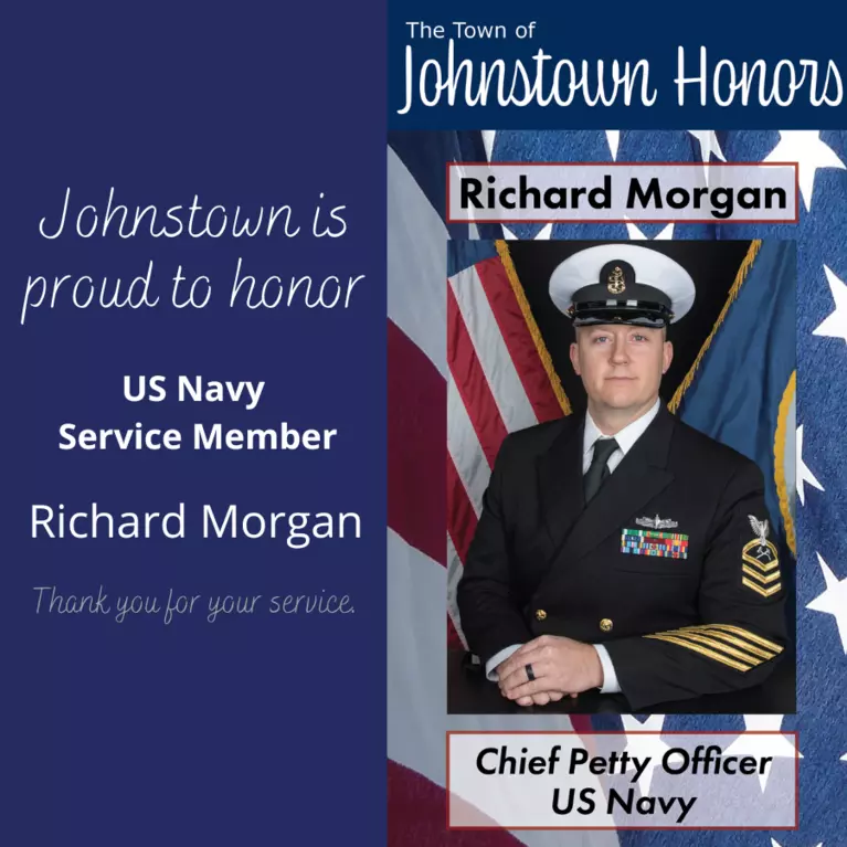 The Town of Johnstown honors Navy Service Member Richard Morgan