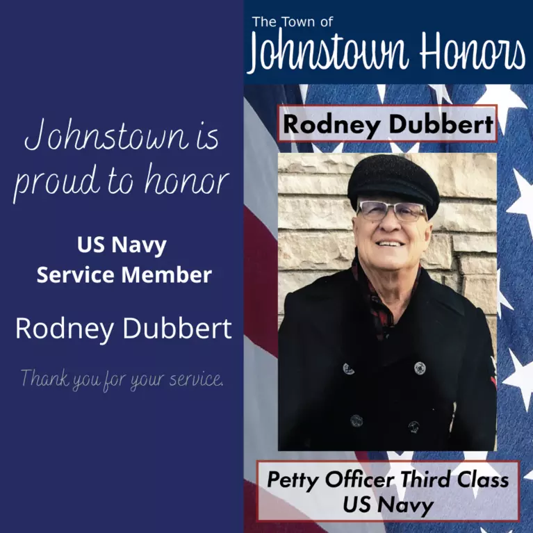 The Town of Johnstown honors Navy Service Member Rodney Dubbert