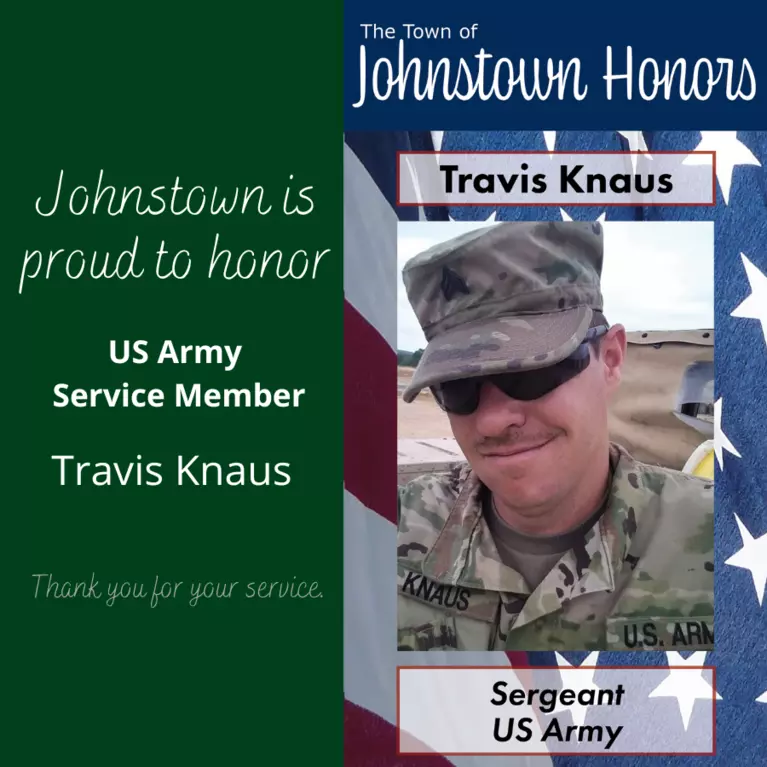 The Town of Johnstown honors Army Service Member Travis Knaus