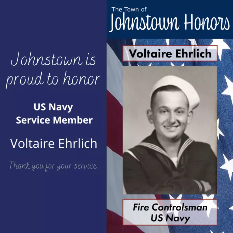 The Town of Johnstown honors Navy Service Member Voltaire Ehrlich